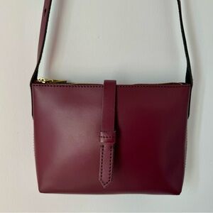 Burgundy Leather Crossbody Bag